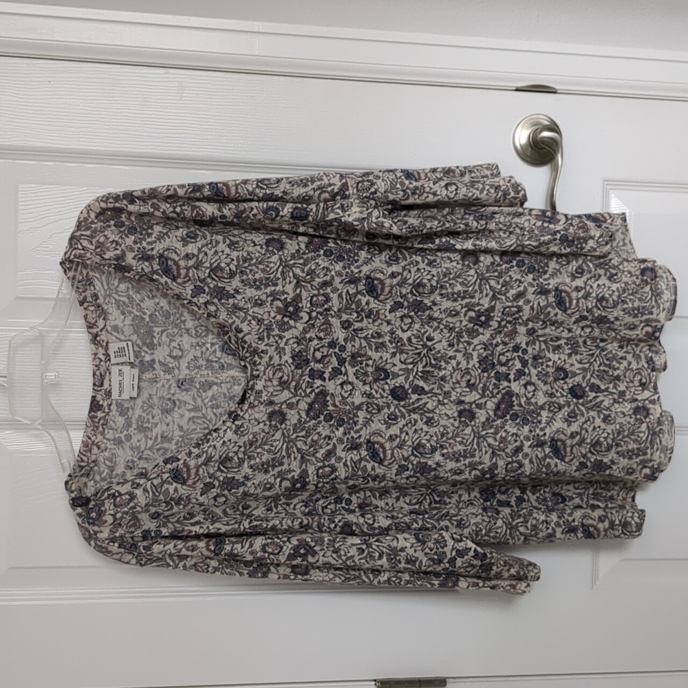 Rachel Zoe Floral Blouse in Cream and Purple